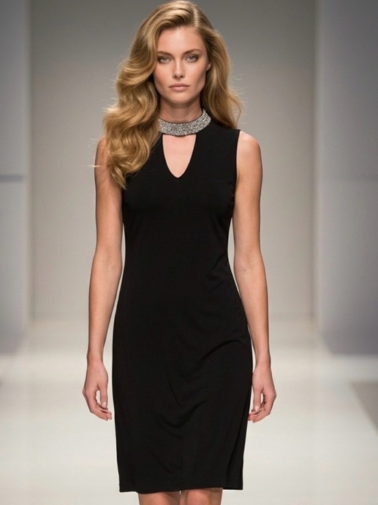 Ricki's Dresses & Skirts - 2 for $30 | Black Midi Dress V-Neck with Embellished Collar